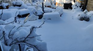 Terrasse im Schnee